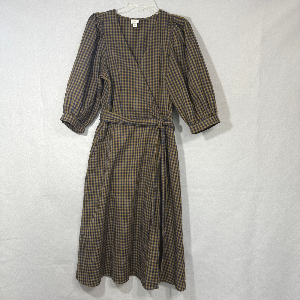 A New Day Gingham Midi Wrap Dress